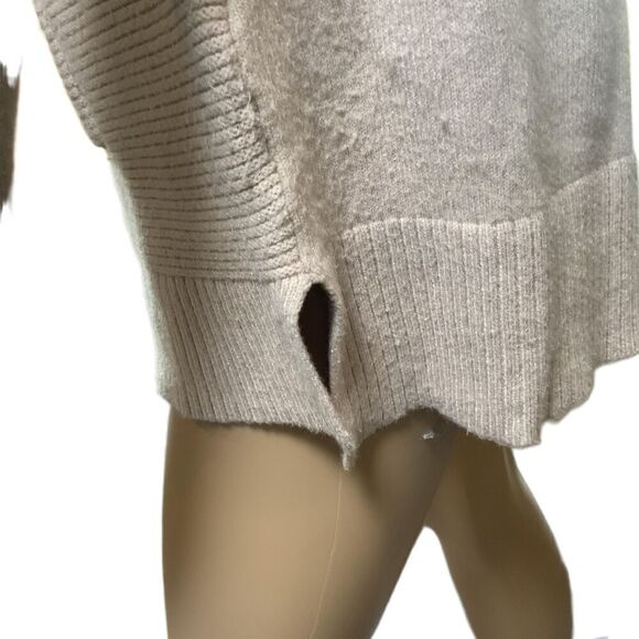 Sonoma Beige Long Sleeve Front Pocket Ribbed Hem Cottagecore Hooded Sweater Med - Picture 11 of 14